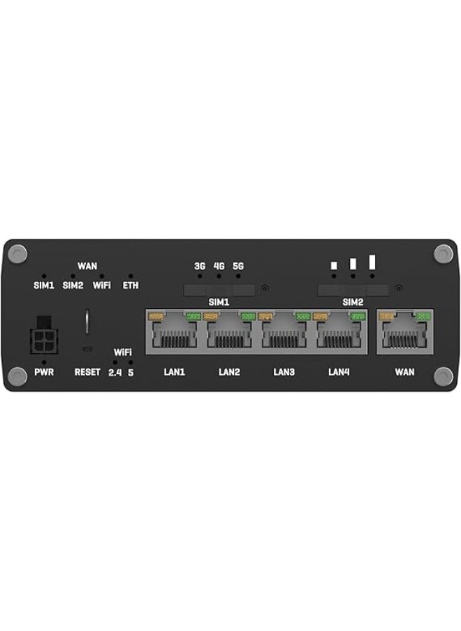 TELTONIKA - Teltonika RUTX50 is a robust industrial-grade 5G router designed for high-speed, reliable connectivity in demanding environments. It supports both 5G NR (Sub-6GHz) SA and NSA architectures, ensuring compatibility with current and future mobile networks - Image 1