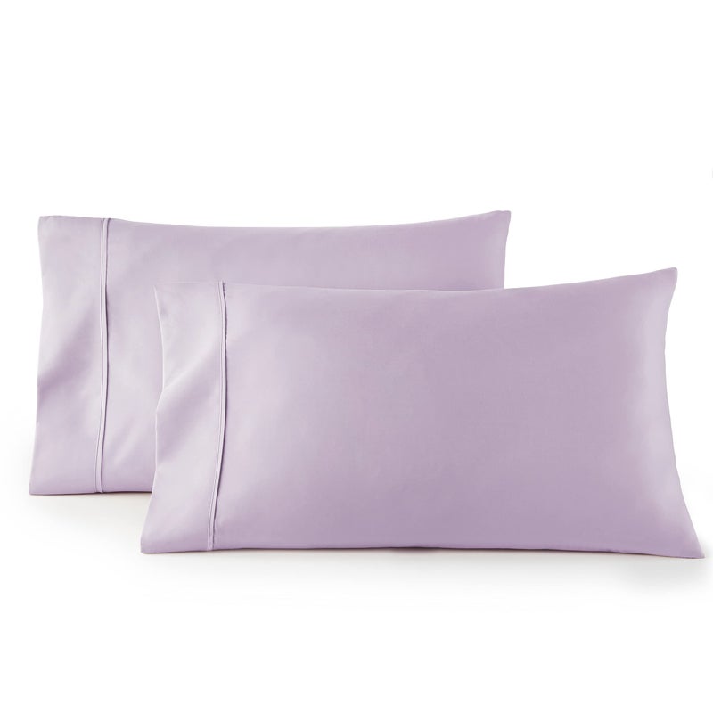 HC Collection King Pillow Cases Set of 2 Microfiber Extra Soft Pillowcases Easy Care Machine Washable Lavender