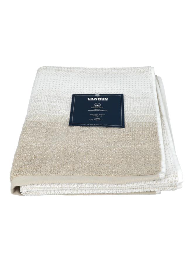 Cannon High Quality Cotton Yarn Dyed Towel Beige And White 50 X 100Cm F-T-Nr-L50-V17-Bge - Image 2