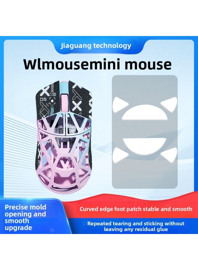 For Wlmouse Wanling Mini Mouse Anti-Slip Sticker Game E-Sports Flower Beast Mini Sticker Foot Pad Foot Pad-Color:[half Pack] Black Printed Mouse Sticker [free Cleaning Cotton] - Image 2