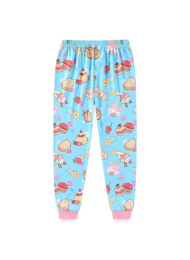 babyqlo Blue Printed Girls Glow in the dark Pajama Set