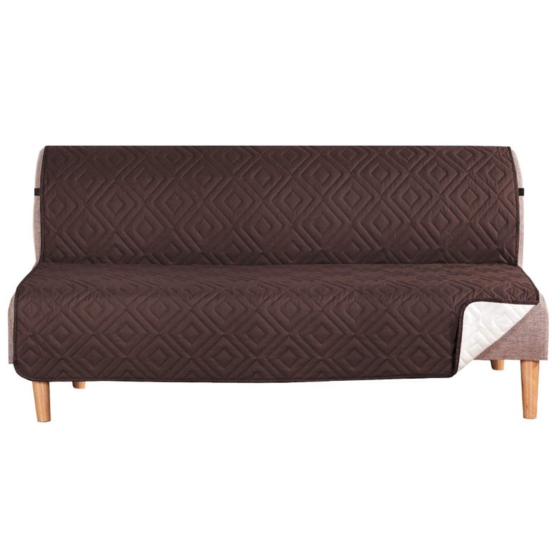 H.VERSAILTEX HVERSAILTEX Futon Cover Reversible Sofa Slipcover Furniture Protector Water Resistant 2 Inch Wide Elastic Straps Sofa Bed Pets Kids Dog Cat Fit Sitting Width Up to 70Futon BrownBeige 