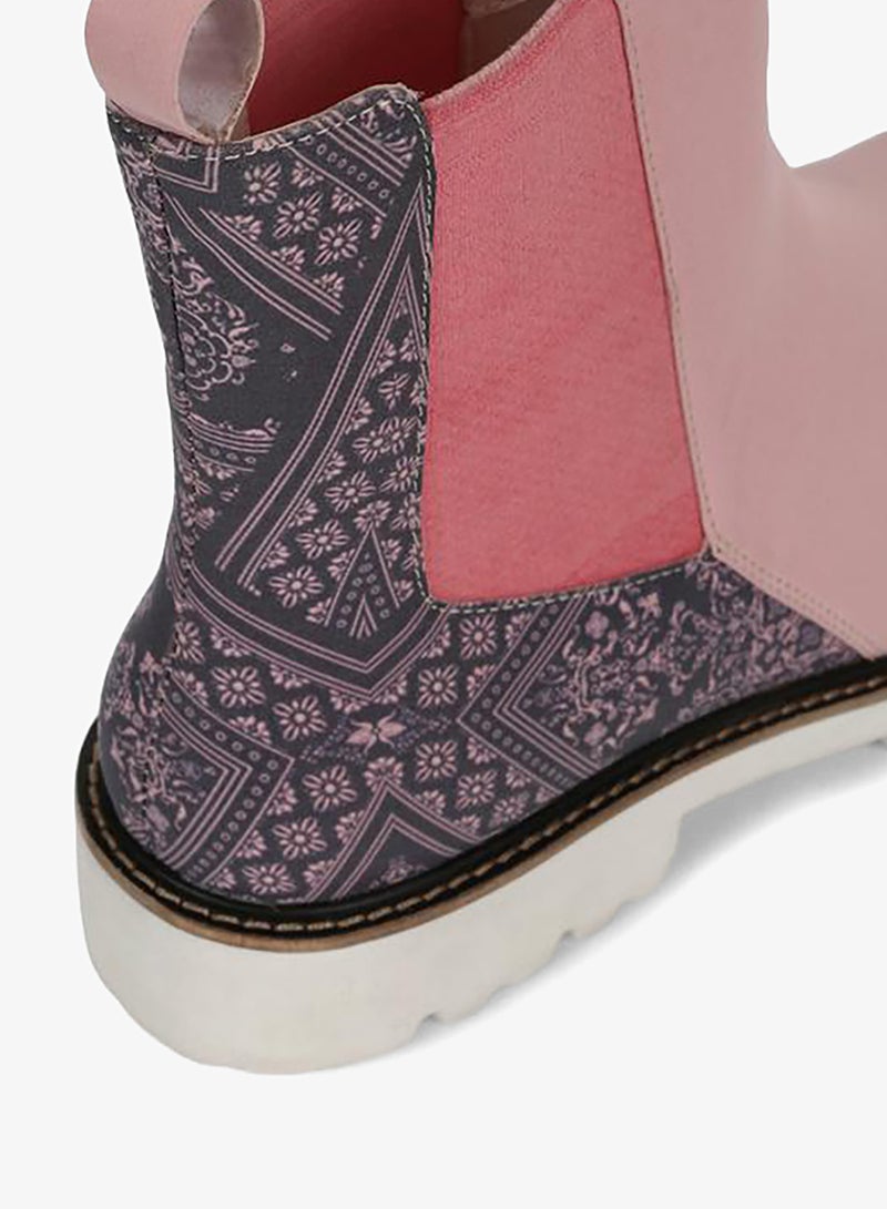 YOHO Pink Comfortable Lightweight Printed Boots - Image 3