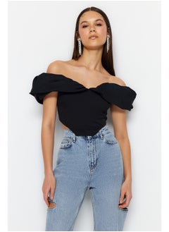 Black Carmen Collar Underwire Bustier TPRSS23BS00121
