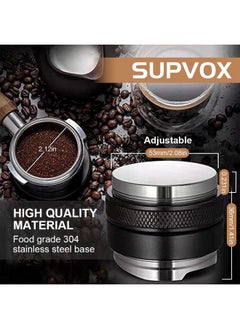 سوبفوكس موزع قهوة الإسبريسو Supvox® مقاس 53 مم ومدك قهوة من الفولاذ المقاوم للصدأ، ومستوى إسبريسو قابل للتعديل ومدك مناسب لمرشحات Delonghi Dedica وLa Specialista  - Image 3