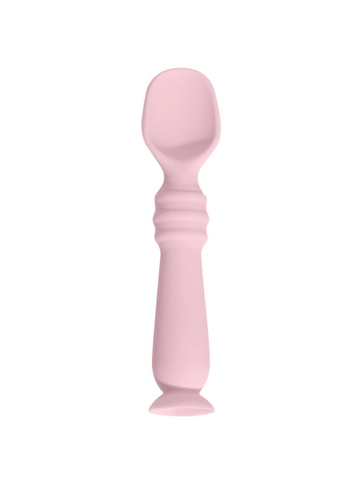 Children's Silicone Tableware Set Baby Food Tray Tableware Pink Food Spoon (Three-Piece Set) - Image 2