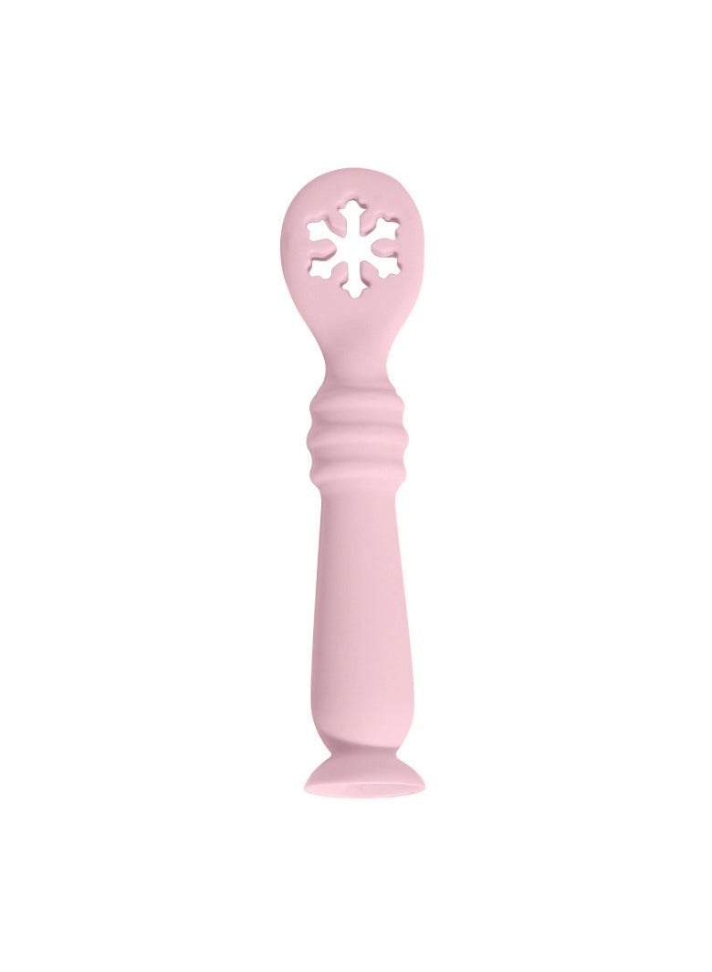 Children's Silicone Tableware Set Baby Food Tray Tableware Pink Food Spoon (Three-Piece Set) - Image 3