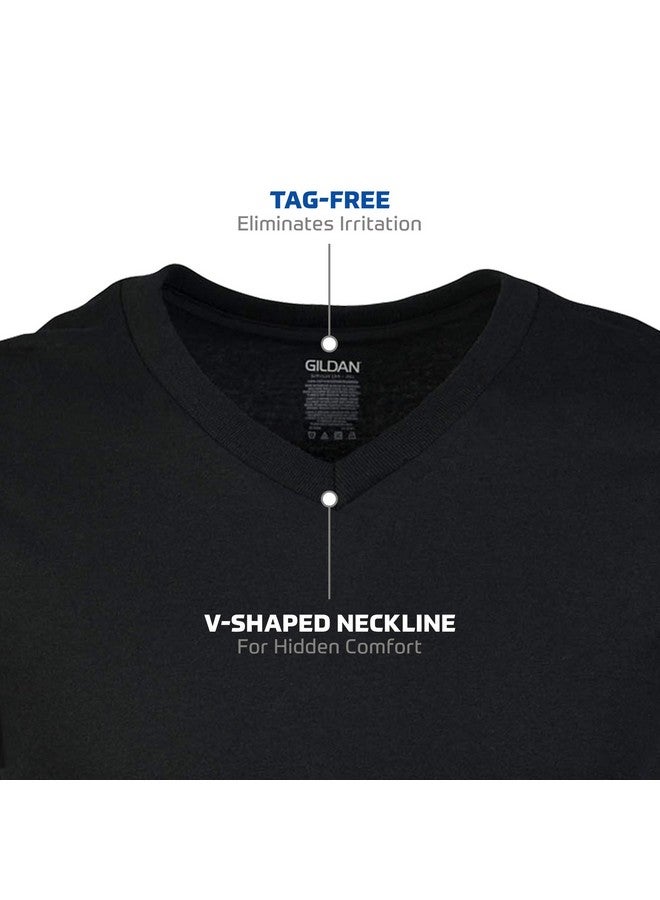 Gildan Men's V-Neck T-Shirts, Multipack, Style G1103, Black (6-Pack), 2X-Large - Image 2