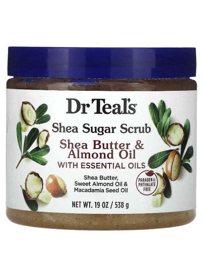 Dr. Teals Dr. Teal's, Shea Sugar Scrub, Shea Butter & Almond Oil with Essential Oils, 19 oz (538 g) - Image 1