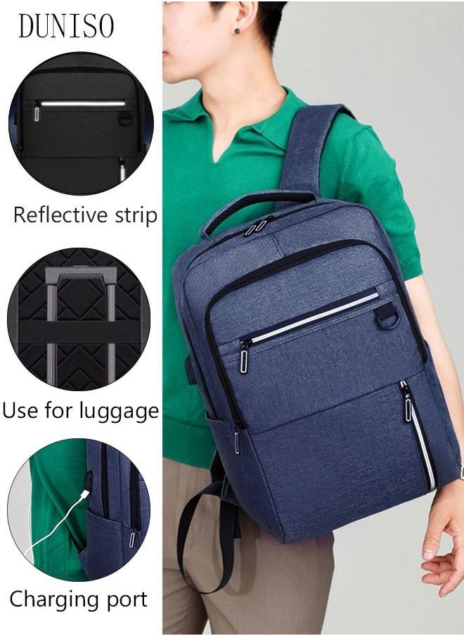 DUNISO - Travel Laptop Backpack Business Anti Theft Slim Durable Computer Backpack with USB Charging Port Water Resistant College School Laptop Bag Gifts for Men & Women Fits 15.6 Inch Notebook Black - Image 1