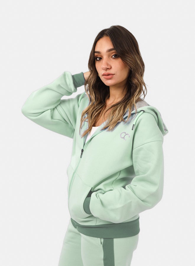 SHECHICK Shechick Two-Tones Mint Zipper Hoodie - Image 2