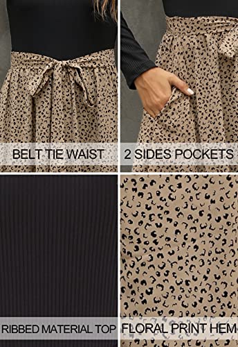 Zattcas Womens Long Sleeve Midi Dresses Casual Work Fall Dresses with Pockets Black T XL - Image 5
