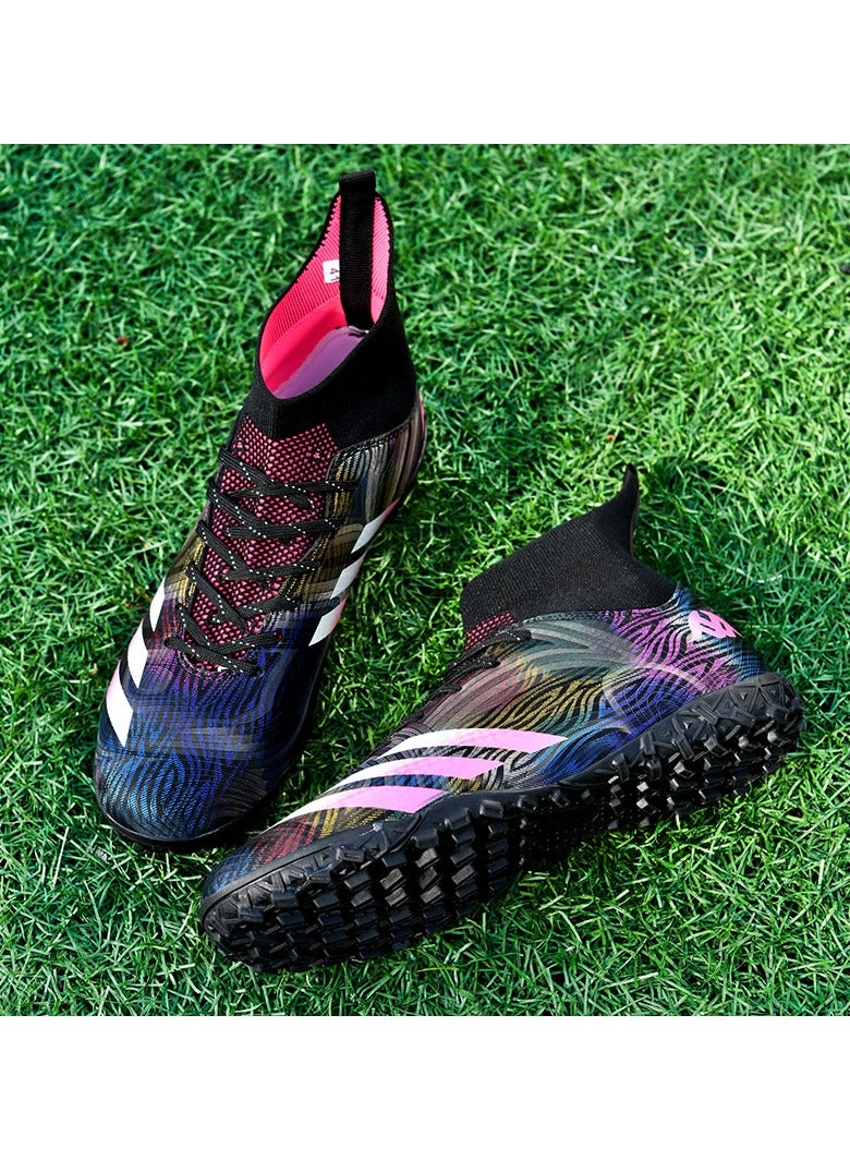 2024 New High Top Anti slip Football Shoes Outdoor Indoor Professional Youth Boys Football Shoes Unisex Football Cleats  - Image 1