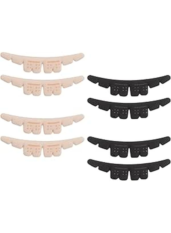 Skin Tone Black Self Adhesive Anti Slip High Heel Cushion Inserts Forefoot Strips 8 Pieces - Image 1