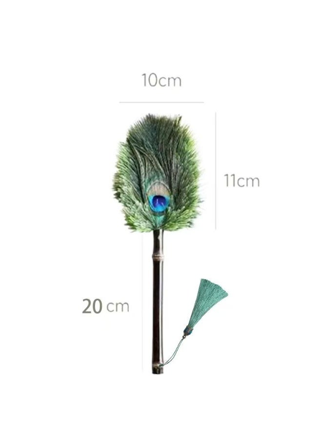 Premium Retro Ostrich & Peacock Feather Duster | Anti-static, Dense Bristles, Household Dust Cleaning Essential - Image 4