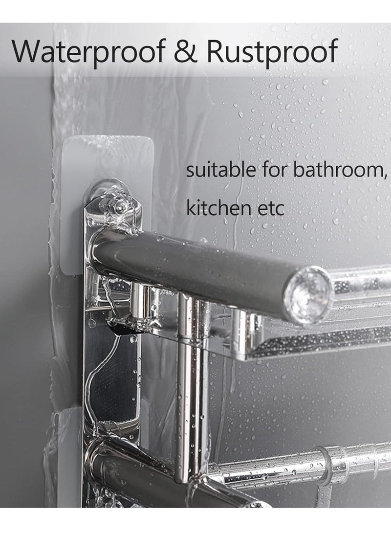 Generic - 20 PCS Adhesive Hooks Heavy Duty, Wall Hooks for Hanging,Wall Hangers without Nails,2 in 1 Screw Free Sticker for Wall Mount Shelf,Waterproof Rustproof (16mm) - Image 1