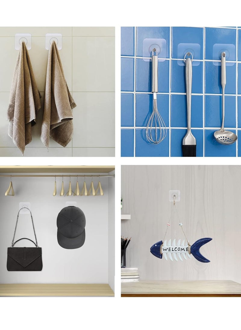 Generic - 20 PCS Adhesive Hooks Heavy Duty, Wall Hooks for Hanging,Wall Hangers without Nails,2 in 1 Screw Free Sticker for Wall Mount Shelf,Waterproof Rustproof (16mm) - Image 1