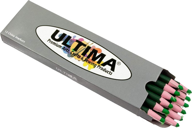 Ultima China Marker – Peel-Off Grease Pencil/Wax Pencil – Leaves Opaque, Easy to Remove Markings on all Glazed, Non-Porous & Polished Surfaces (Green) - Image 1