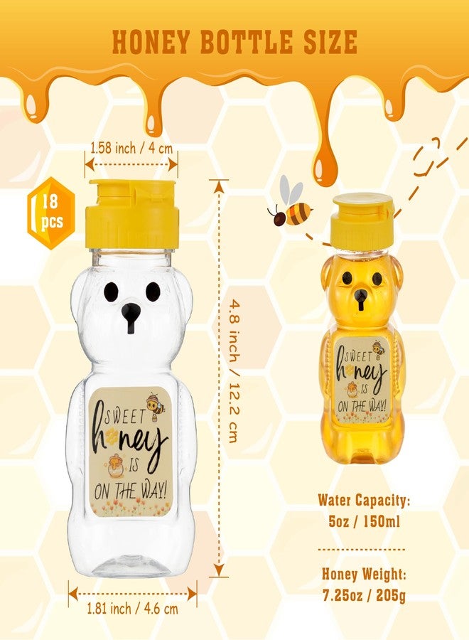 MOLADRI 18 Pack Plastic Bear Honey Bottle Jars, Empty 5 Fluid Oz Honey Squeeze Container with Flip-lid, Reusable Mini Bear Shaped Juice Bottles for Party (150 ml) - Image 2