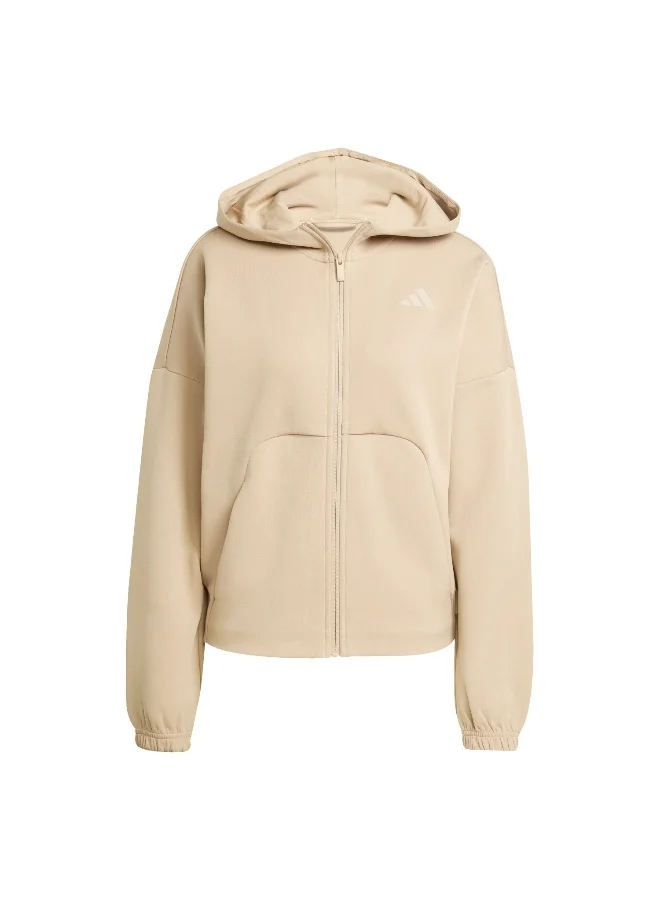 adidas Adidas W Fi Sl Fz Hd Brown Hooded Track Top Track Tops For Women