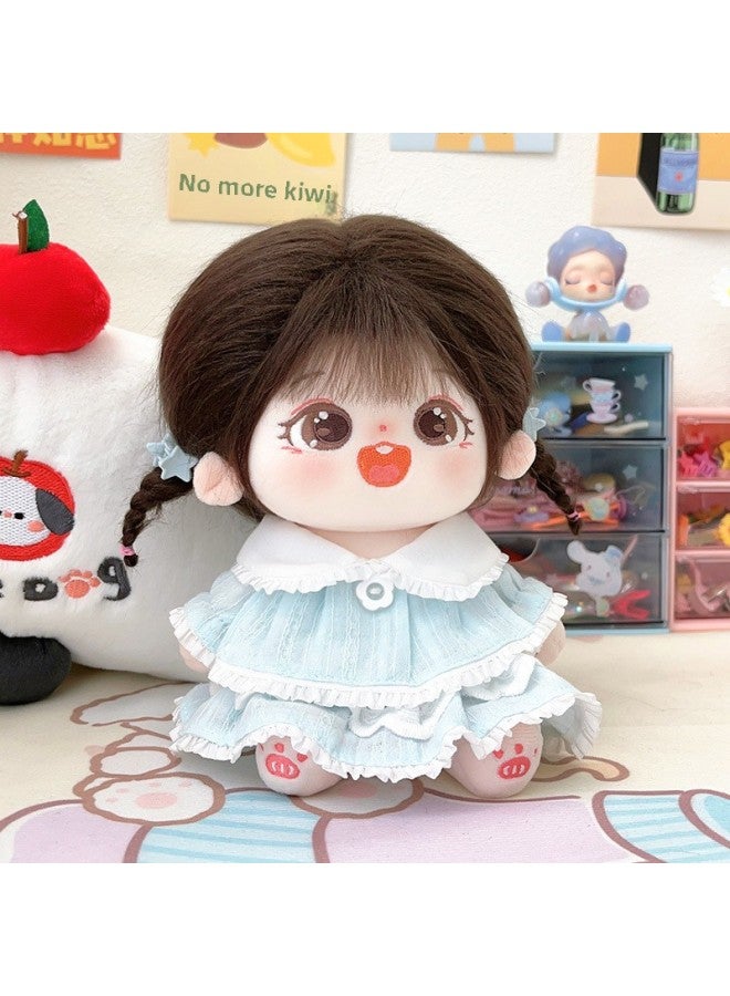Chestnut Cotton Doll Clothes 20cm Skeleton Nude Baby Can Be Changed Plush Doll Cute Doll Doll Clothes-Specifications:20cm (skeleton Has Been Taken Care Of)-Color:[Gift Box Version] Chestnut Nude Baby + Owl Skirt + Gift