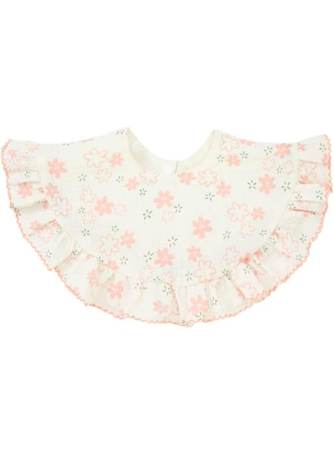 Nishine 4 pcs Unisex Baby Muslin Bandana Drool Bibs 360 Degree Rotatable Cotton Teething Feeding Drooling Bibs for Boy Girl Flower Set  - Image 1