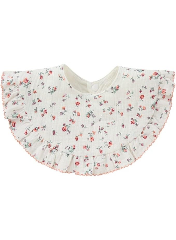 Nishine 4 pcs Unisex Baby Muslin Bandana Drool Bibs 360 Degree Rotatable Cotton Teething Feeding Drooling Bibs for Boy Girl Flower Set  - Image 3