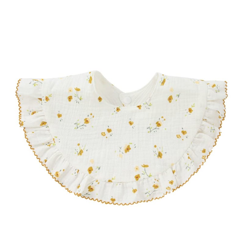 Nishine 4 pcs Unisex Baby Muslin Bandana Drool Bibs 360 Degree Rotatable Cotton Teething Feeding Drooling Bibs for Boy Girl (flower set) - Image 4