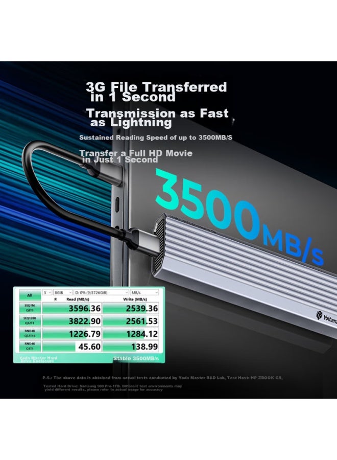 Yottamaster Usb4.0 Hard Drive Enclosure, M.2 Nvme Portable Ssd Enclosure, Thunderbolt 4 Enclosure With Temperature-controlled Fan, Universal Black Myth： Wukong Computer Laptop External Hard Drive Enclosure - Image 3