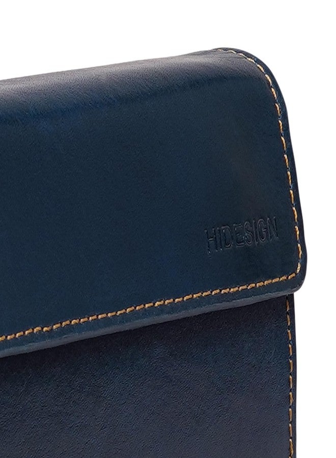 Hidesign ANDOVER W4 Genuine Leather Men's Blue Zip Around Wallet - Image 3