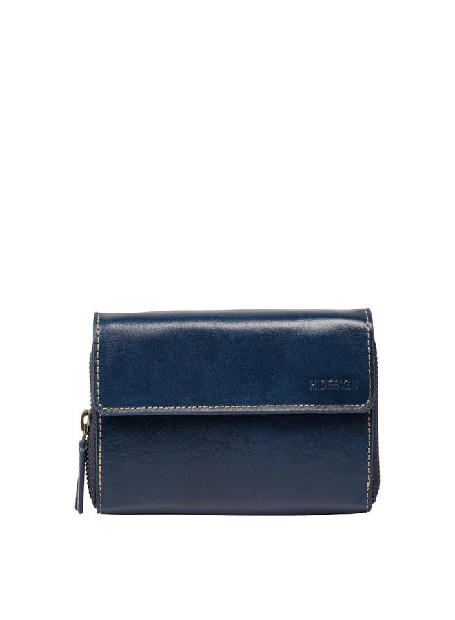 Hidesign ANDOVER W4 Genuine Leather Men's Blue Zip Around Wallet - Image 1