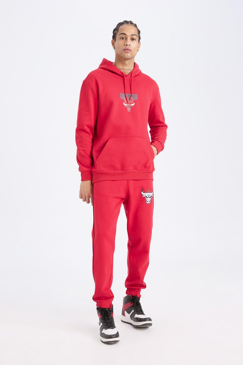 DeFacto Red Man DeFactoFit NBA Chicago Bulls Thick Jogger Sweatpants Casual - Image 2