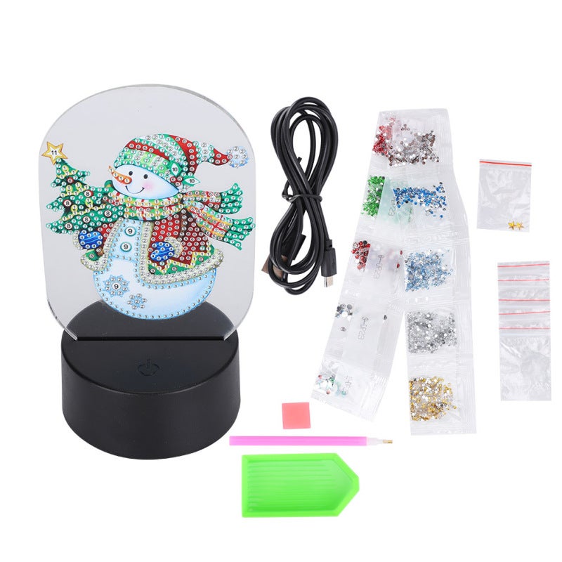 Diamond Painting Night Light 7 Colors DIY Kit Sparkling Resin Sequins - Touch Sensor LED Lamp for Bedside Table Decor - Image 4