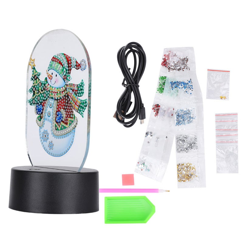 Diamond Painting Night Light 7 Colors DIY Kit Sparkling Resin Sequins - Touch Sensor LED Lamp for Bedside Table Decor - Image 5