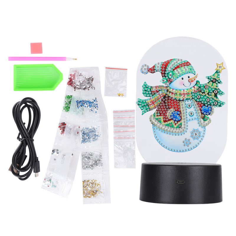 Diamond Painting Night Light 7 Colors DIY Kit Sparkling Resin Sequins - Touch Sensor LED Lamp for Bedside Table Decor - Image 2