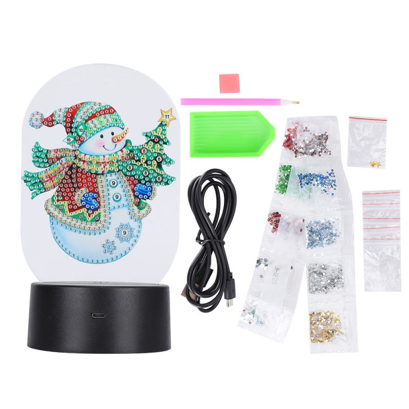 Diamond Painting Night Light 7 Colors DIY Kit Sparkling Resin Sequins - Touch Sensor LED Lamp for Bedside Table Decor - Image 3