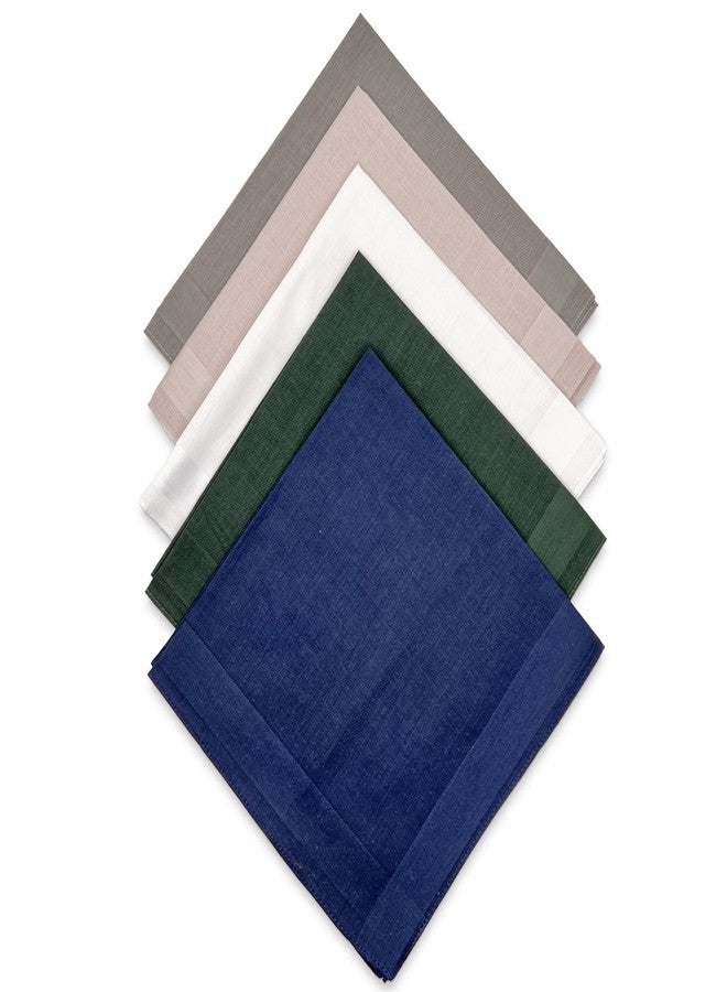 GB Selected Men's Cotton Handkerchiefs, Assorted Solid Color Pocket Square Hankies with Stripe - Image 1