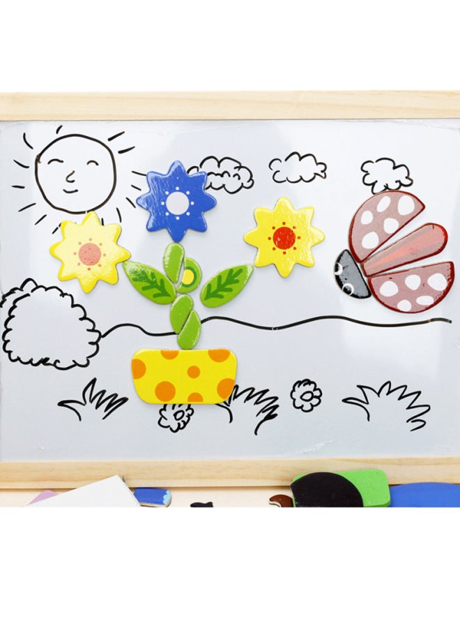 Direct Wooden Farm Storage Box Magnetic Puzzle Double-sided Puzzle Drawing Board Children's Educational Early Education Toys-Color:MWZ-Fun Animal Spelling 1.1 - Image 5
