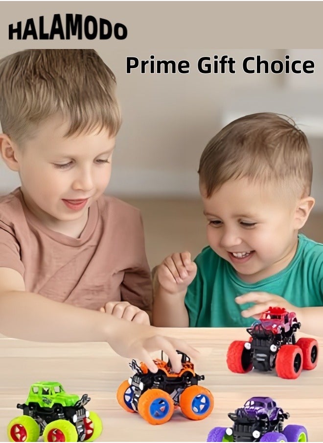 HALAMODO Kids Truck Toys Stunt On-Road Vehicle Push and Go Friction Powered Toy Cars Ideal as Birthday Party Thanksgiving New Year Presents for Boys & Girls Aged 3 and Above  - Image 3