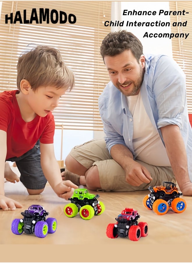 HALAMODO Kids Truck Toys Stunt On-Road Vehicle Push and Go Friction Powered Toy Cars Ideal as Birthday Party Thanksgiving New Year Presents for Boys & Girls Aged 3 and Above  - Image 4