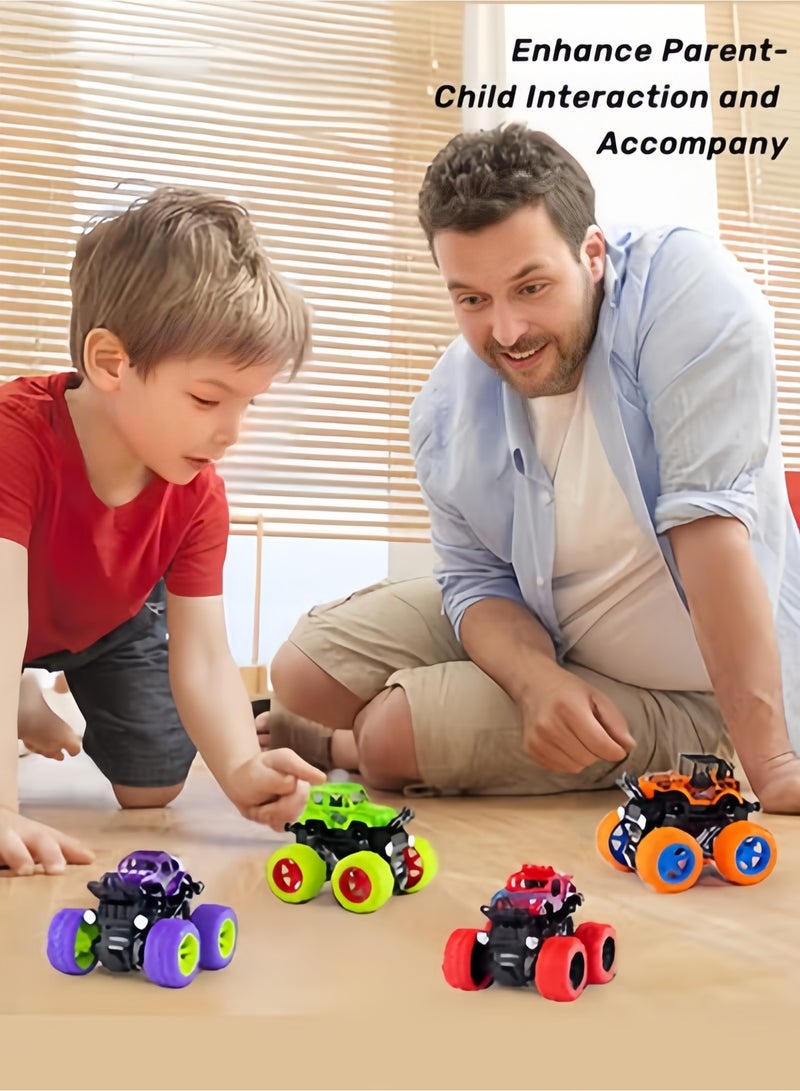 Kids Truck Toys Stunt On-Road Vehicle Push and Go Friction Powered Toy Cars Ideal as Birthday Party Thanksgiving New Year Presents for Boys & Girls Aged 3 and Above - Image 4