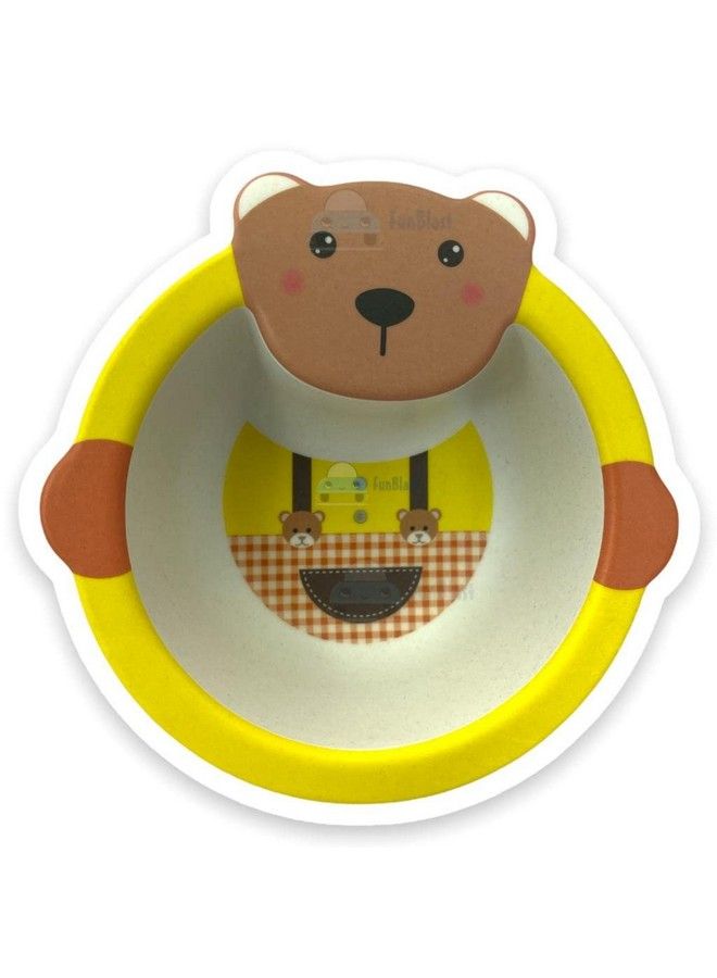 FunBlast Baby Feeding Bowl Bear Design Eco Friendly Bamboo Fiber Bowl For Kids;Baby Utensils Feeding Bowl Tableware For Kids And Toddlers (Multicolor; 1 Pc) - Image 2