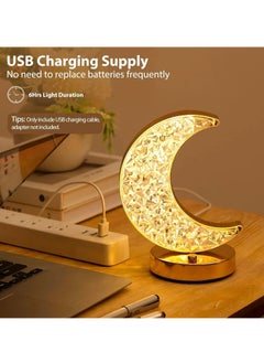 SUPREMIUM Crescent Moon Lamp with 3-Color Touch Control | Rechargeable Night Light for Bedroom, Desk & Living Room | USB-Powered Ramadan Decor, Romantic Table Lamp for Home  - Image 2