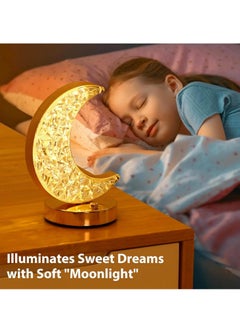 SUPREMIUM Crescent Moon Lamp with 3-Color Touch Control | Rechargeable Night Light for Bedroom, Desk & Living Room | USB-Powered Ramadan Decor, Romantic Table Lamp for Home  - Image 3