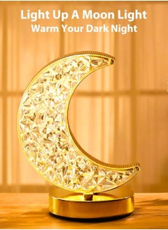 SUPREMIUM Crescent Moon Lamp with 3-Color Touch Control | Rechargeable Night Light for Bedroom, Desk & Living Room | USB-Powered Ramadan Decor, Romantic Table Lamp for Home  - Image 5