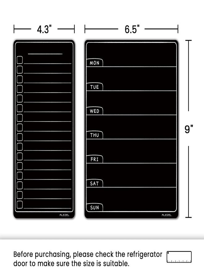 ALEZEL Magnetic Menu Board for Fridge, Weekly Calendar Blackboard Set for Refrigerator - Includes Weekly Black Dry Erase Board for Kitchen & 2 Grocery List, 3 Chalk Markers + Eraser - Image 3