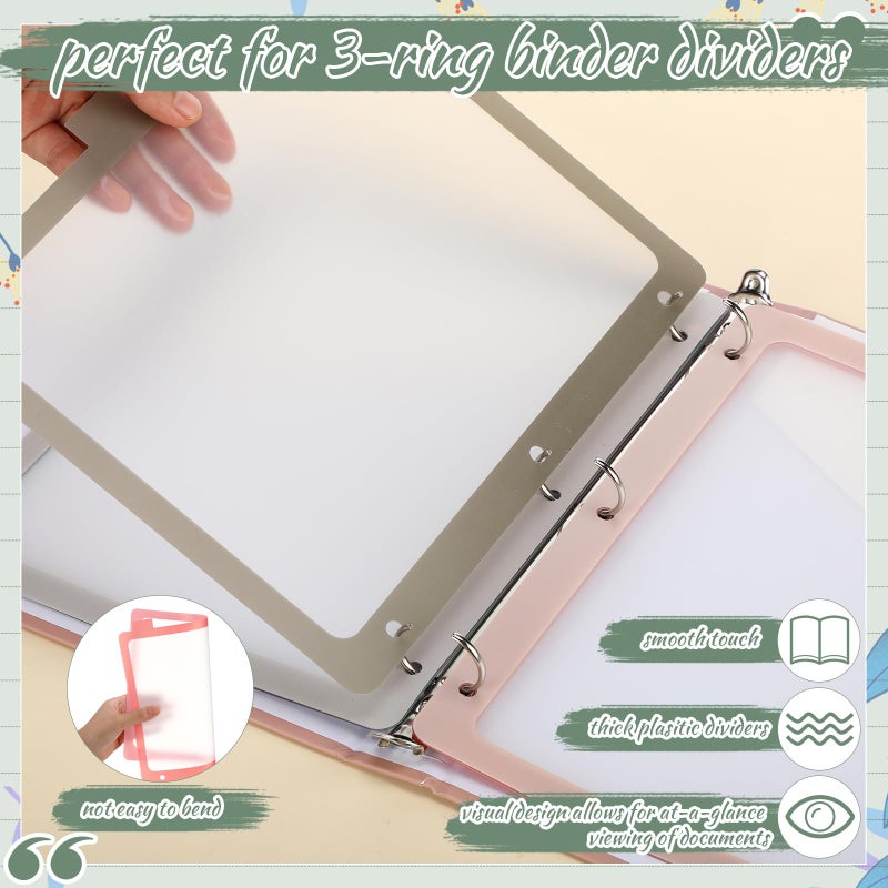 Chivertion 4 Sets 8 Tab Binder Dividers for 3 Ring 8.5 x 11 Inch Plastic Binder Dividers with Tabs Multicolor Letter Size Page 3 Hole Punch Clear File Organizer for School (Vintage Color) - Image 4