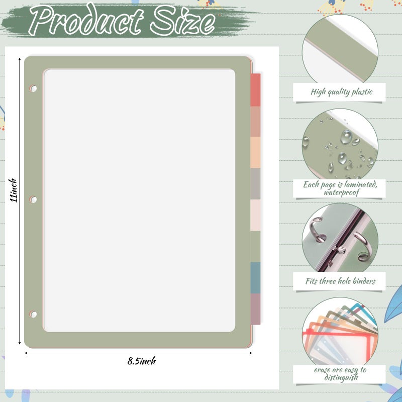 Chivertion 4 Sets 8 Tab Binder Dividers for 3 Ring 8.5 x 11 Inch Plastic Binder Dividers with Tabs Multicolor Letter Size Page 3 Hole Punch Clear File Organizer for School (Vintage Color) - Image 2