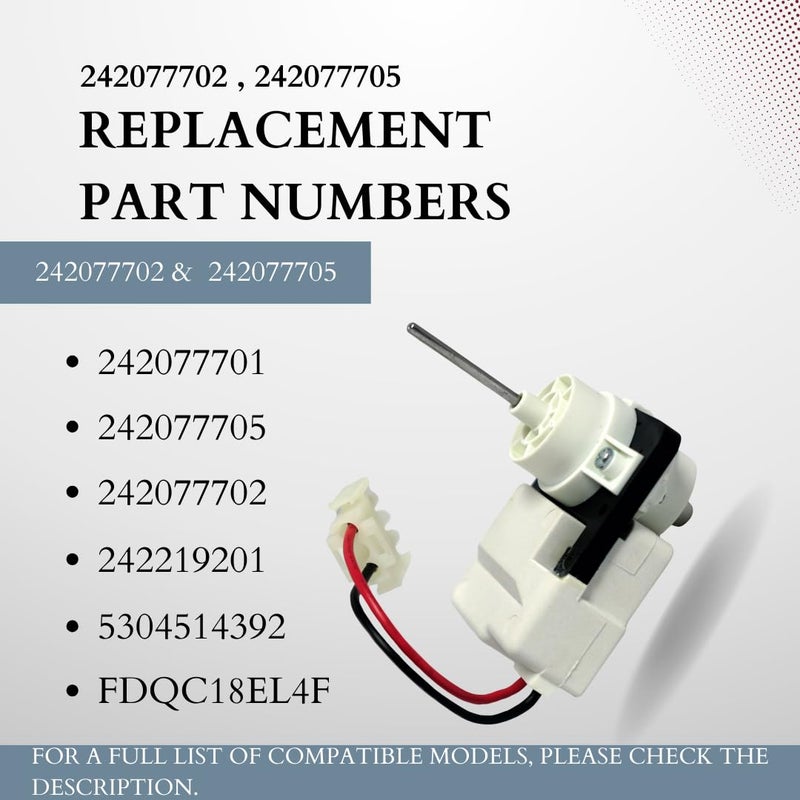 MorexLab 242077702 Evaporator Fan Motor A03788604 A03788606 FDQC18EL4F 242077705 Blower Motor for Frigidaire, Kenmore Refrigerators - Image 2