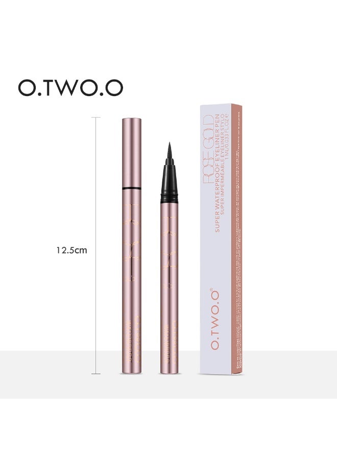 O.TWO.O Waterproof Liquid Eyeliner Super Rose Gold 01 Black 1ml - Image 1